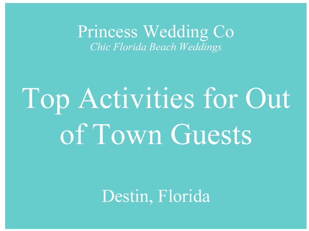 Destin Beach Wedding Activities For Guests Panama City Beach