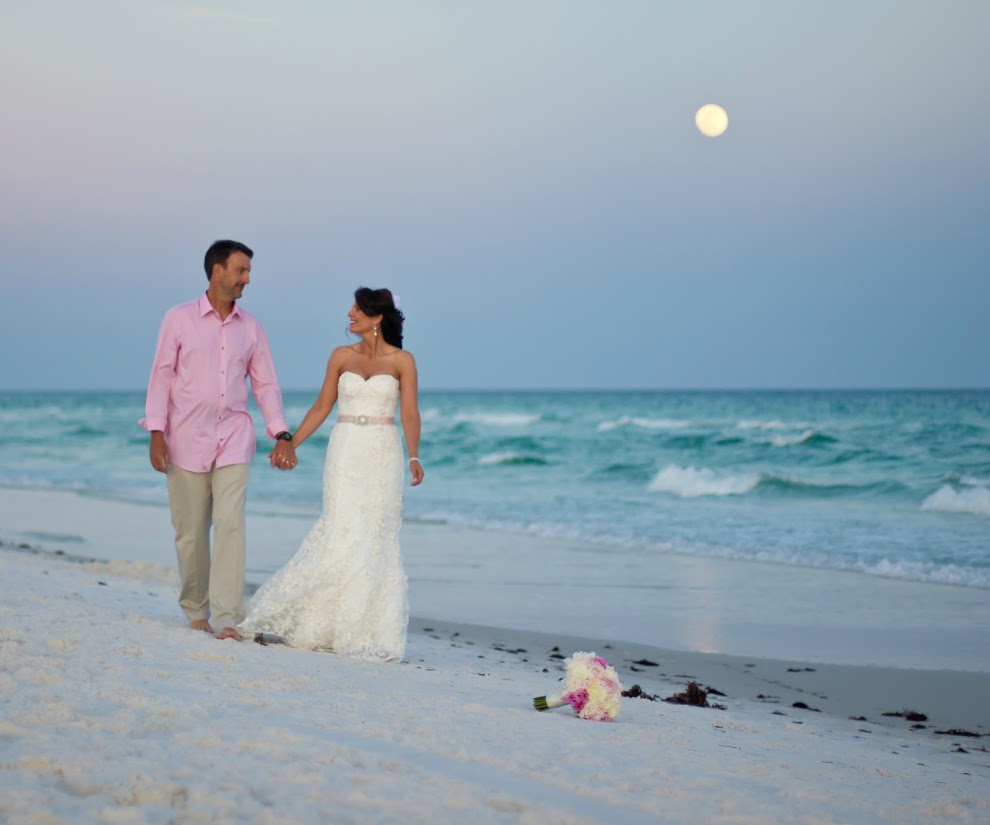 sunset beach wedding destin