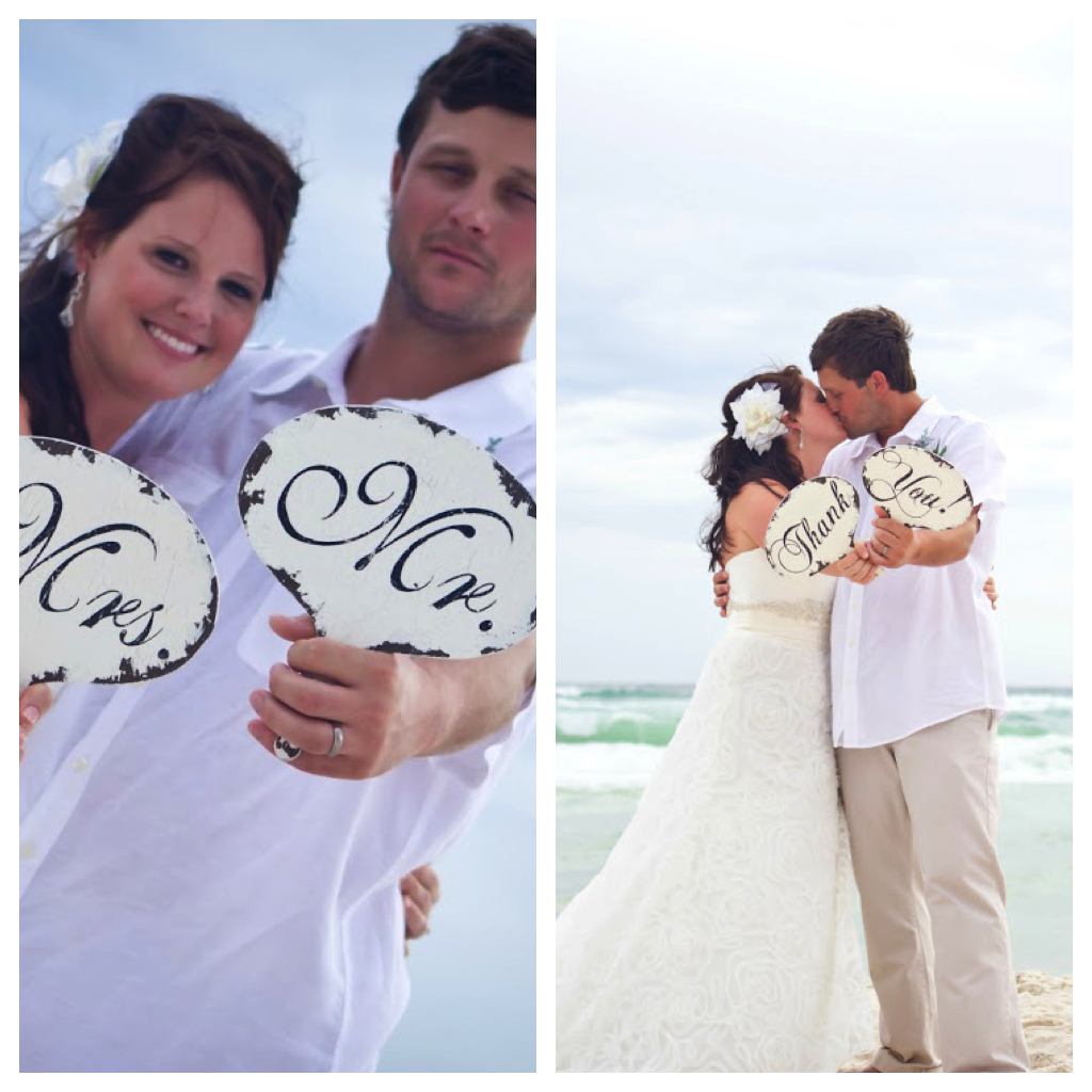mr and mrs sign beach wedding