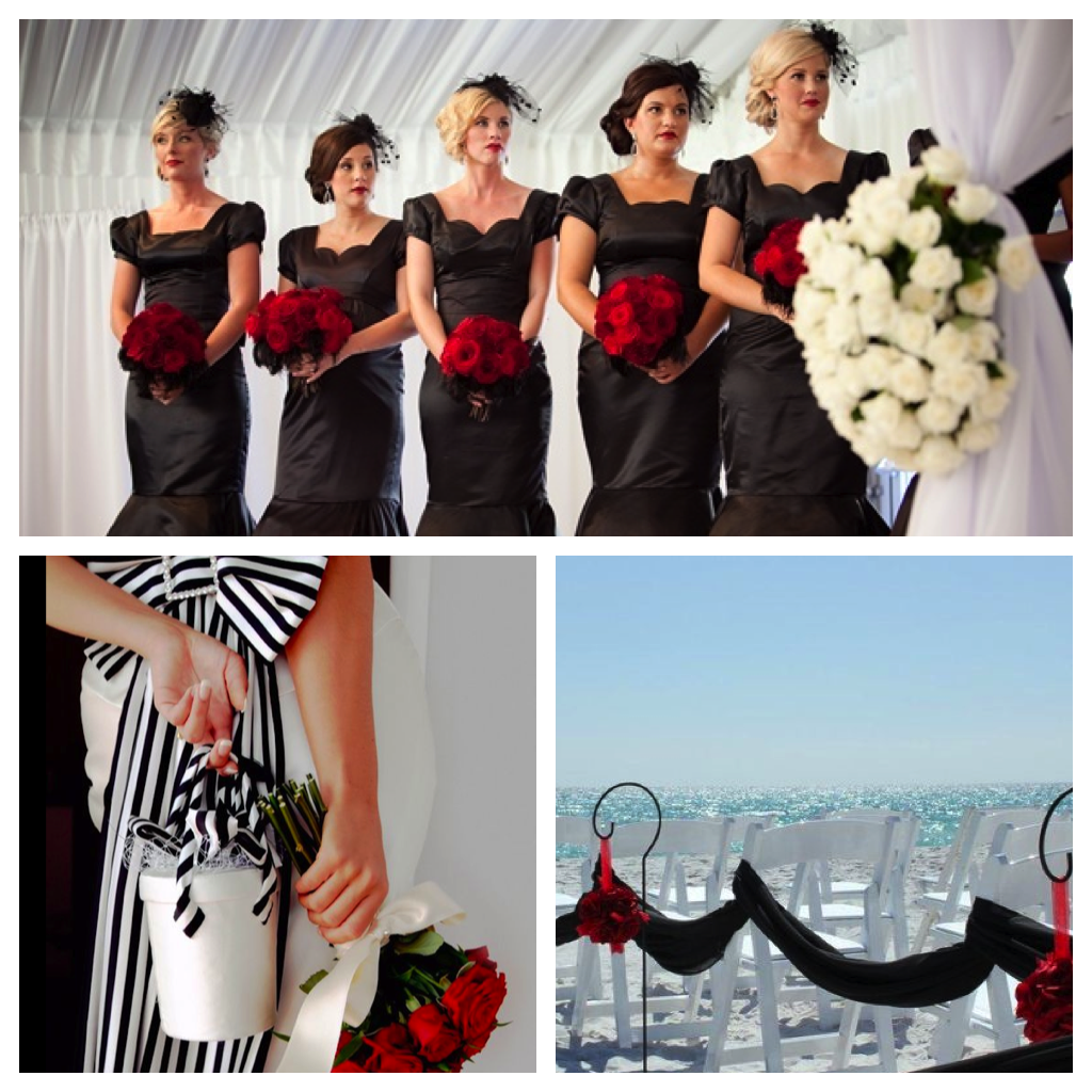 modern black and red wedding