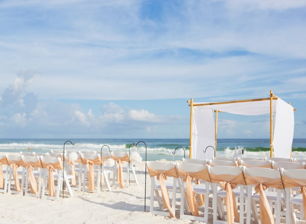 beige beach wedding 