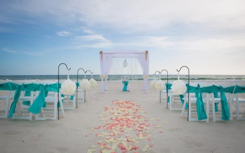 beach wedding florida crystal chandelier