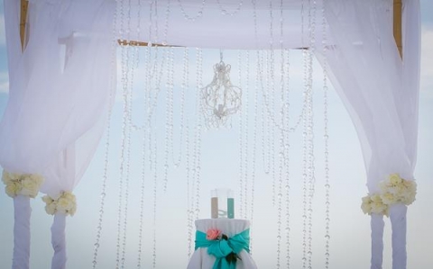 beach wedding crystal chandelier destin