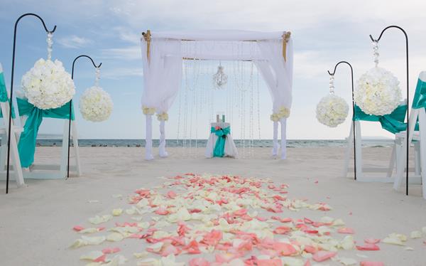 destin beach wedding crystal chandelier