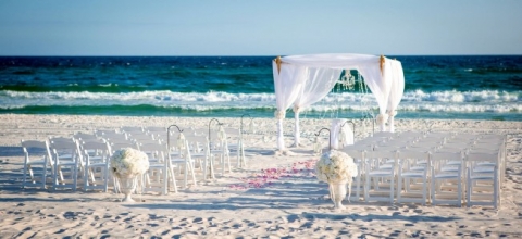 panama city beach wedding ceremony white