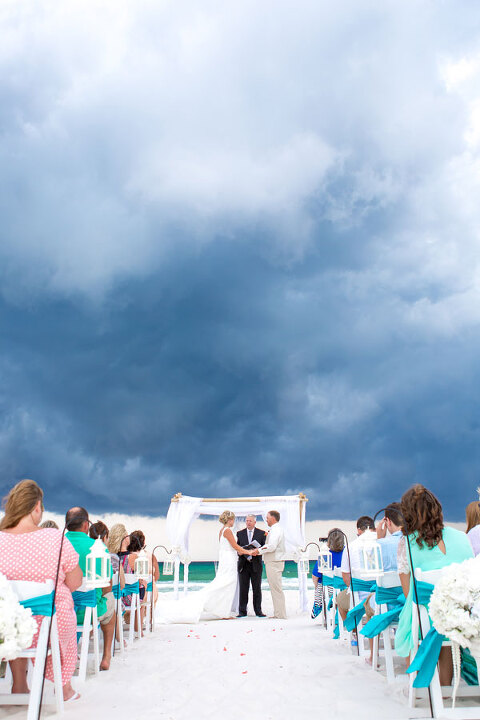 sunset beach wedding in Panama City beach florida