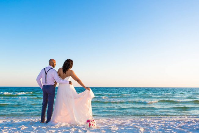 sunset beach wedding pictures 