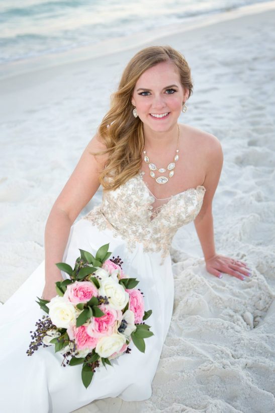 beach bride romantic destin wedding