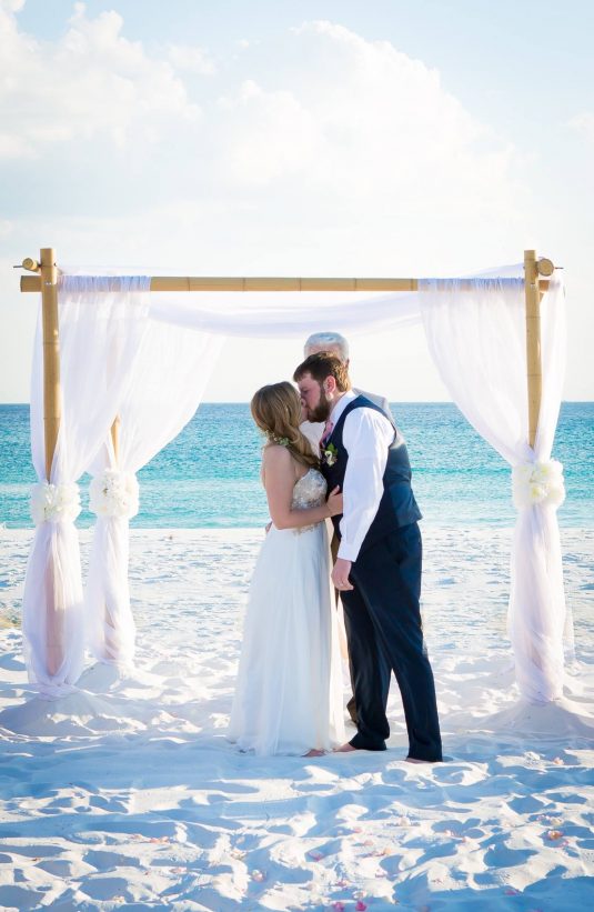 first kiss destin beach wedding 