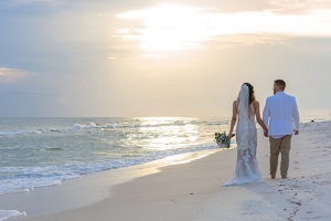 sunset beach wedding boho florida